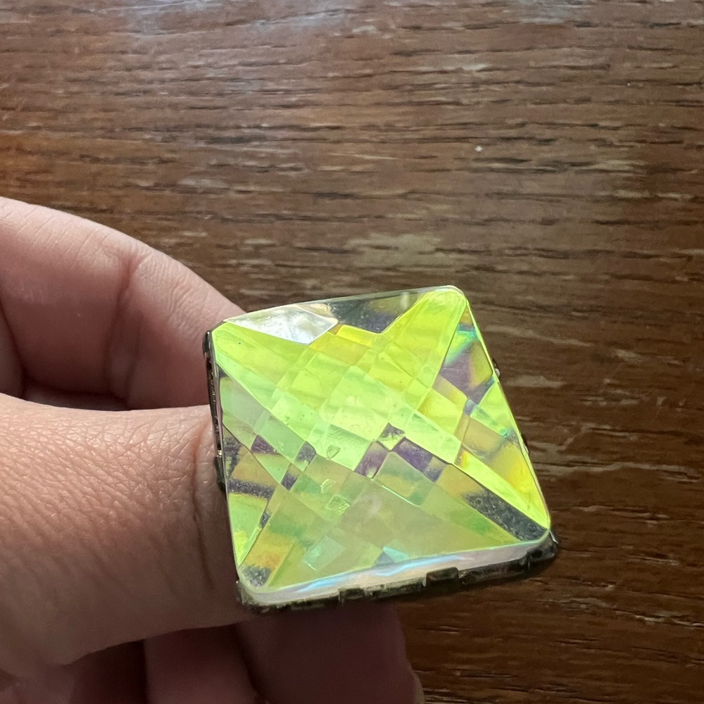 Aurora Borealis Stone Adjustable Ring - image 1